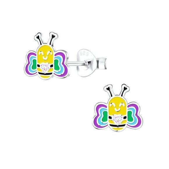 Silver Bee Stud Earrings - Picture 1 of 1